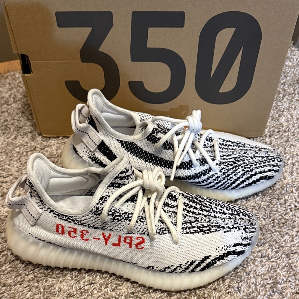 Adidas Yeezy Boost 350 V2 Black and White with Red